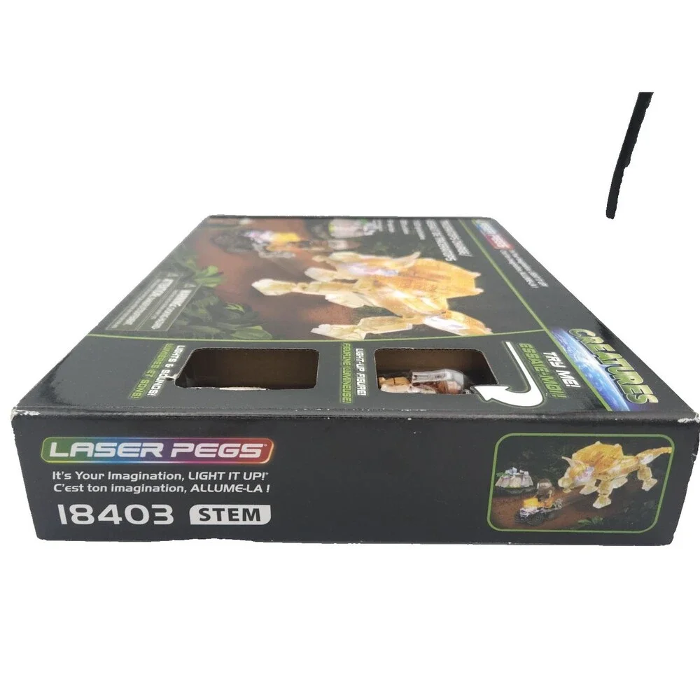 Laser Pegs Creatures Triceratops 220 Piece LED Building Blocks Set New